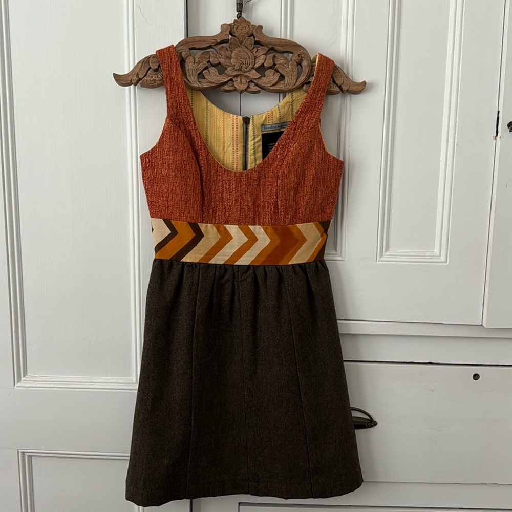 VINTAGE WOOL SLEEVELESS MINI DRESS SZ XS